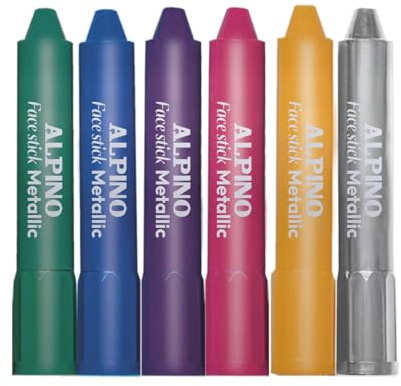 ALPINO - Set de Maquillaje – 6 Barritas de Colores Metalizados | Fácil Aplicación en Barra de 5g | Textura Suave y Cremosa | Colores Intensos y Duraderos