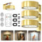 3 PCS Lampe Tableau Télécommandé Magnétique, Eclairage Tableau LED Sans Fil Rechargeable, 3 Couleurs et Fonction de Minuterie, Applique Murale Pour Tableau Sans Fil, Pour Cuisine, Armoire (or)