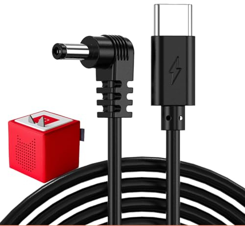 Mellbree Ladekabel für Toniebox 1 mit Kabelschneider - Kompatibel mit Tonie Box 9V Ersatz Original USB C Ladegerät für Toniebox Audio Player Ladekabel (USB C auf DC, Schwarz)