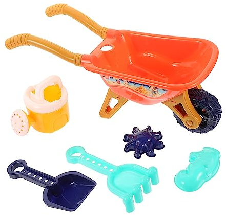 ifundom 1Set Beach Toy Wheelbarrow for Boy Girl Plastic Sand Toys with Bright Colors Funny Playthings for Schools Parks and Beaches Outdoor Fun