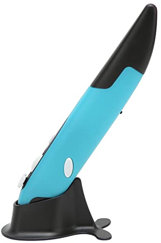 KIMISS Mouse a Penna Ottica Wireless, Mini Mouse Mini Wireless USB da 2,4 GHz per PC, Laptop, Regolabile 800/1200/1600 Dpi con Allarme a Bassa Tensione (BLUE)