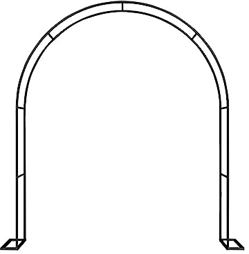 Arche de jardin en métal – Treillis noir pour plantes grimpantes – Élégante tonnelle en fer forgé pour décoration extérieure – Pergola pour aménagement paysager de jardin