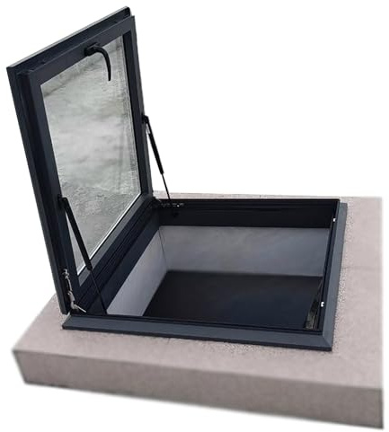 FAXJRU Fenêtre de Toit,Fenêtres pour Toits,Lucarne Ouverture,Fenêtre de Sortie de Secours d'accès de Visualisation,Puits de Lumière,en Aluminium,Sécurité Intérieure(80 * 80cm/31.5 * 31.5in)