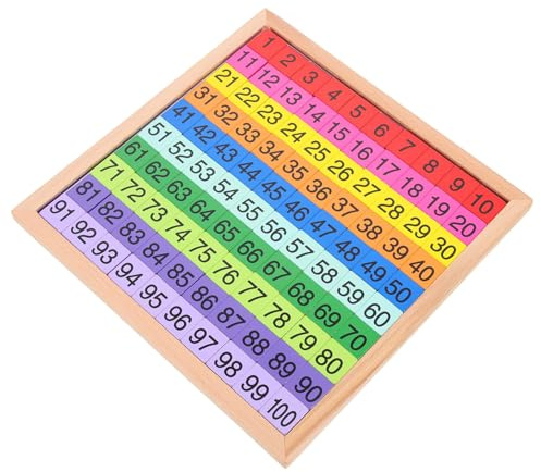 HEALSOPTHY Jeu Éducatif Mathématique Montessori en Bois de Hêtre 1-100 Chiffres Colorés, Jouet de Comptage Garçon et Filles Petite Section, Tableau Interactif Pédagogique pour Apprentissage