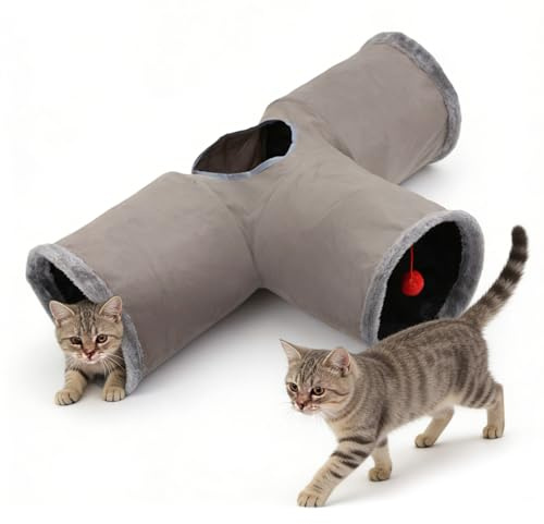 Kattunnel,Hopfällbar Interaktiv Lekpinne med Labyrint för Kattlek,Flexibel Katt Lektub för Lek och Utforskning - För Husdjur, Kattungar, Jul, Födelsedag, Halloween Fest