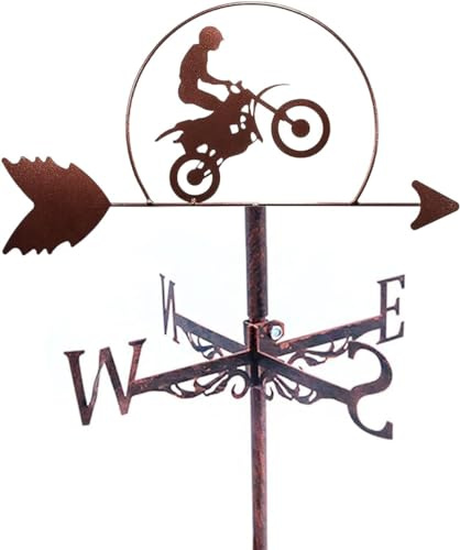 Décoration extérieure pour Jardin,girouette,Sculpture de Moto,indicateur Direction du Temps,Ornement pelouse et Toit.