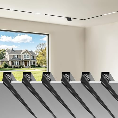 SCON 6er-Set Einbau Magnetstromschienen 1 m, 24V Aluminium Schienensystem für LED Magnetschienen und moderne Schienensystem-Lampen, flächenbündige Deckenbeleuchtung für Küche, Wohnzimmer & Büro