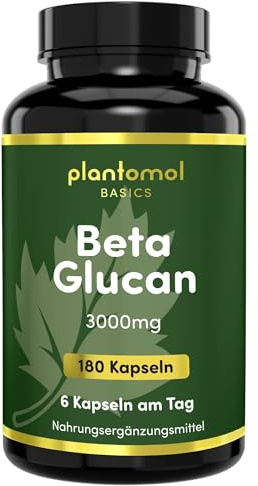 Beta Glucan Kapseln hochdosiert - 3000mg pro Tag - plantomol® Essentials | Ballaststoff Kapseln - aus Hafer - pflanzliche Ballaststoffe Tabletten vegan - Cholesterin senken Kapseln ¹