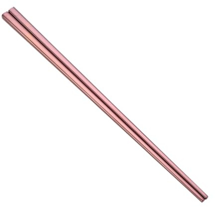 DOITOOL Bacchette Cinesi in Acciaio Inossidabile 304 Color Oro Rosa, Forma Quadrata, Resistenti al Calore, Facili da Usare per Principianti in Cucina