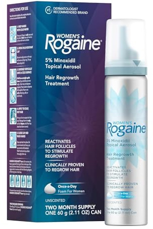 Women's Rogaine 5% Minoxidil Foam, 2-Month Supply, 2.11 oz