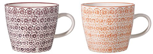 Bloomingville Tassen Isabella, lila orange, Keramik, 2er Set