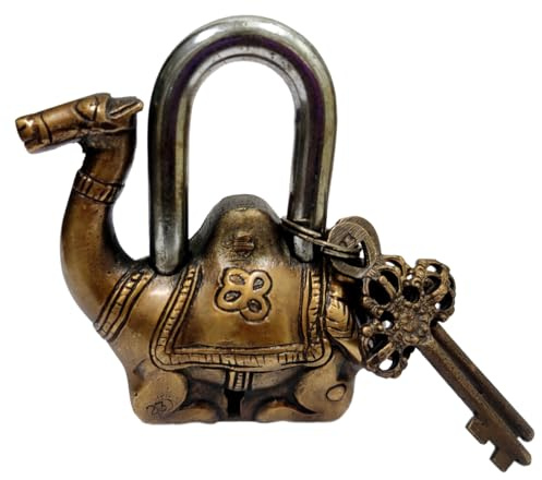 Purpledip Laiton Cadenas/Serrure en fait à la main antique Camel Forme pour la sécurité (10276)