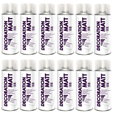 Fahrzeugteile Hoffmann 12er Sparpack DC Lackspray matt 400ml nach RAL freie Farbauswahl (12 Dosen Klarlack matt)