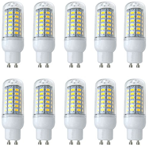 Aoxdi 10 Stück GU10 LED Lampen 8W, Warmweiß, | 56 SMD 5730 LED Leuchtmittel mit GU10 Fassung Energiesparende Birne, AC220-240V