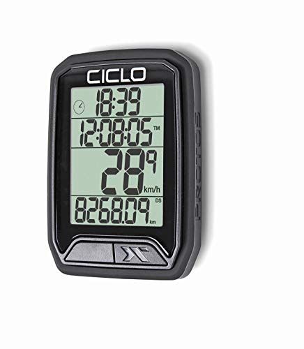 CICLO PROTOS 213 drahtloser Fahrradcomputer, in schwarz, mit 13 Funktionen