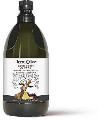 TERRAOLIVE Huile d'Olive Vierge Extra Biologique, 2 L PET | Variété d'olives. Corps doux. Idéale pour cuisiner. Origine Montes de Toledo, Espagne. Emballage en PET recyclé.