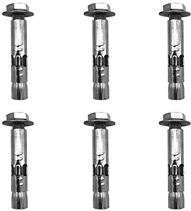 JINXM 6 Stück Betonanker Stockschrauben M8 Schwerlastanker Ringmutter Expansionsschrauben Sechskant Dehnschraube Hardware Werkzeuge für den Wandbau