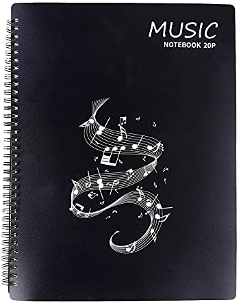 A4 Notenmappe,Notenmappe für Notenblätter 20 Seiten Papier Dokumente Halter Aufbewahrung,Kunststoff Konzert-Chorfolder für Musiker und Band Music Note