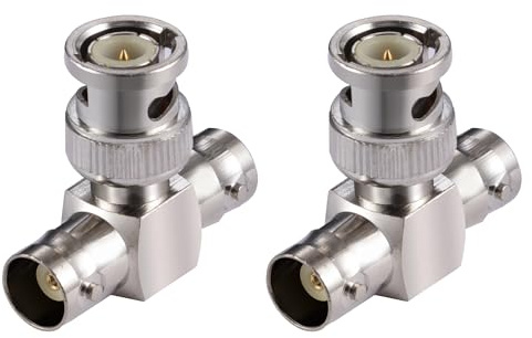 Vecys 2PCS BNC Adapters BNC Male to Dual Female Connector 3 Way T-Socket Splitter Adapter for CB Antenna 4G Walkie Talkie CCTV Handfunk Ham Radio HD Video HDTV