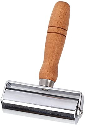 Swpeet 1 kit surtido de rodillos de costura de cuero resistente de 100 mm, prensa de cuero laminado, rodillo de borde de cuero y herramienta de platina más suave para cuero