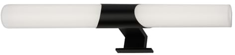 Briloner Leuchten - LED Spiegelleuchte Bad, Spiegellampe Badezimmer, IP44, neutralweiße Lichtfarbe, 12W, Schwarz, 47 cm