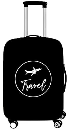 Morbuy Elastisch Reise Kofferhülle Kofferschutzhülle Koffer Schutzhülle mit Reißverschluss Luggage Cover Waschbar Gepäck Cover mit Kofferschutz-Bezug (Schwarzes Flugzeug 4,XL (30-32 Zoll))