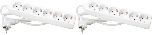 Kopp 120613005 6-Fach Steckdosenleiste Standard, weiß (Packung mit 2)