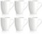 com-four® 6X Ceramic Coffee Cups - Coffee Mugs in a Modern Design - Coffee Pot for Cold and hot Drinks - White Handle Cup - Drinking Cup 300 ml (.6X - Blossom White)