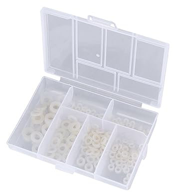 Healeved 250 Stück Nylon-abstandshalter Nylonscheibe Dichtring M5 Dichtung Weiß