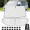 LC-AUTO Windscreen Cover Sunshade for V-W T5 T6 Internal Thermal Blind Front Window Screen Cover for Motorhome Transporter Silver Black