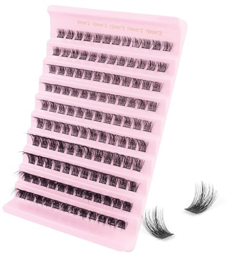 Sixstarhair Wimpern Extensions Natürlich 120 Stück Cluster Lashes | Cateye Lash Extension, Wimpernverlängerung DIY zu Hause, Wispy, D Curl 8-16mm,Individuelle Wimpern, Wiederverwendbar