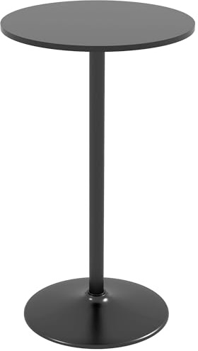 HOMCOM Bartisch Stehtisch Bistrotisch Ø60 x 102 cm Runder Partytisch Tresentisch für Wohnzimmer, Esszimmer, Stahl, Schwarz