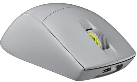 Corsair M75 AIR Souris Gaming FPS sans Fil Ultra légère - 26 000 DPI - Entrée Ultra Rapide - Forme symétrique - Compatible iCUE - PC, Mac - Gris Clair