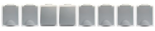 MC POWER Feuchtraum Schalter Steckdosen Set | 2x Wechselschalter + 6x Einzelsteckdose | Fix Starter | IP54 Steckdose Lichtschalter mit Steckanschluss grau