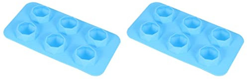 Garneck 2 Stück 6 Eisgitterform Eiswürfelbehälter aus Silikon Eisformen aus Silikon Kuchenblech Silikonformen Eiswürfelbereiter Whiskey Schimmel Eiswürfelform Tablett