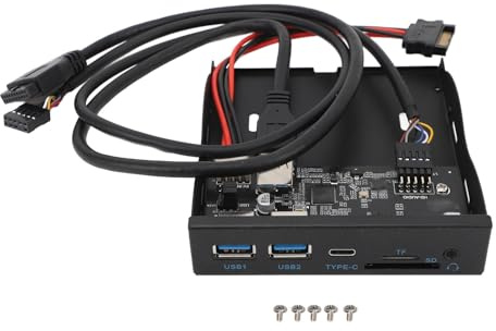 3.5inch Front Panel USB C Hub, 2 USB3.0, 1 Type C, Sound, Storage/Memory Card, Floppy Drive Panel, USB3.2 GEN1 5Gbps, 19PIN, for for OS X, for LINUX