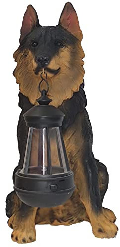 Ornements solaires de chien pour jardin – Statues de chien d'extérieur avec lampes solaires pour terrasse, pelouse, cour – Statue de chien mignonne et décorative pour décoration d'intérieur