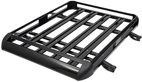 Dachgepäckträger Aluminium Dachträger Groß Schwarz Korb Gepäck Fracht 68KG Träger Dachgepäckträger Fracht Relingträger 130x101cm