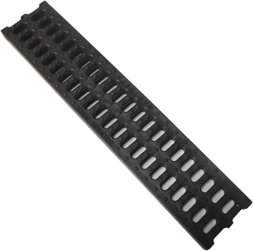 Garden Drain Grate 10cm Wide Narrow Channel Drainage Grate, HDPE Drain Ditch Plate with Grate, Rain Channel Drain Channel Cover for House Side