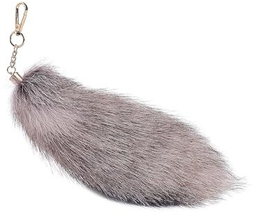 Nocyclonic Fuchsschwanz Anhänger 20cm Tail, Schlüsselanhänger Für, Pelziger Schlüsselanhänger Mit Schwanz für Handtaschen -Cosplay (E)