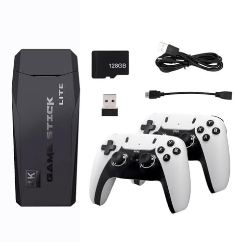 LYEAA 2.4G HD Console da gioco retrò wireless 10000+ giochi Lettore di giochi portatile Design antiscivolo Supporto di espansione della scheda TF for bambini Bambino (128G)