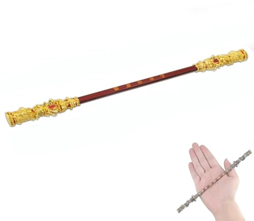 CARXB Goldener Knüppel von Sun Wukong Ruyi, 15-Zoll-Spielwaffe „Monkey King Staff“, Bronzecloud Ruyi-Stab, Waffen aus Kampflegierung, Einrichtungsgegenstände, Reifenstock, „Pilgerfahrt in den Westen