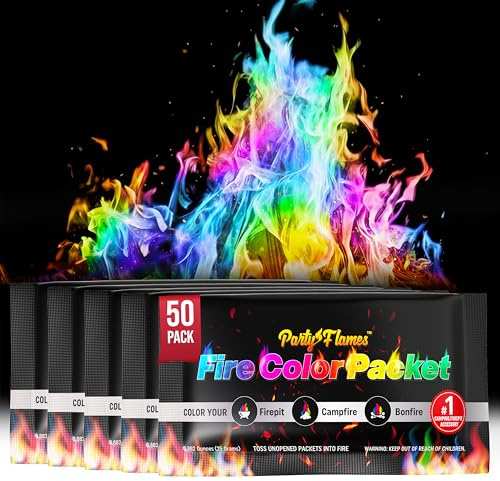 Feuerstelle mit Farbwechsel, perfekt für jedes Lagerfeuer, Lagerfeuer, Feuerstellen und Kamine im Freien, perfektes magisches Feuer, kosmisches mystisches Feuer, Lagerfeuer-Zubehör, Camping-Spiele, 50