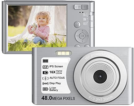 Appareil photo numérique, Appareils Photo numériques compacts rétro Vintage for la photographie 48MP 4K Vlog caméscope Auto Focus enregistreur vidéo Portable pour adolescents, débutants, adultes(128G