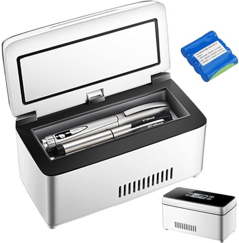 Cplsntaeam Contenitore refrigerato per insulina, 2-8℃/35℉-46℉ Mini Custodia da Viaggio per insulina con Batteria da 13600 mAh, Contenitore refrigerato per insulina per Auto, Viaggi, casa