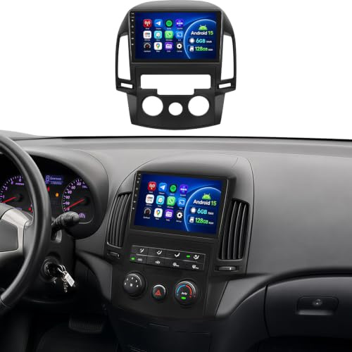 OiLiehu 6+128G 8 Kern Android 13 2Din Radio Carplay Android Auto für Hyundai I30 2006-2011 Autoradio Mit Bildschirm 9 Zoll mit Mirror Link Bluetooth GPS FM RDS WiFi SWC EQ + Rückfahrkamera