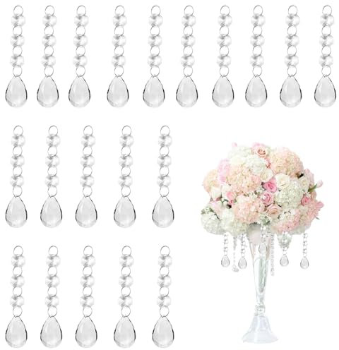 Huybaa Lot de 20 cristaux de verre pour lustre, bricolage, jardin et mariage - 8,6 cm