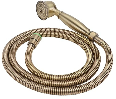 SHINEOFI Soffione Doccia Portatile Regolabile in Ottone Galvanizzato, Irrigatore Per Doccia Da Bagno Compatto Tubo Da 1,5 M, Adatto Per Uso Domestico e Hotel