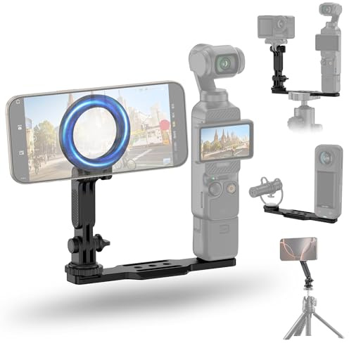 Magnetic Phone Holder for DJI Osmo Pocket 3,Cellphone Pocket3 Mount Accessories with Arca Swiss Design & 1/4-20 & Angle Adjust Magnet Phone Stand for Pocket 3 Creator Combo Tripod Selfie Stick Vedio