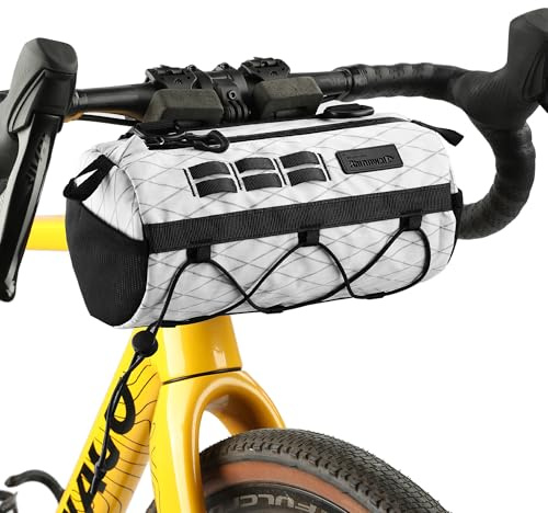 Rhinowalk Fahrrad Lenkertasche 2,8L – wasserdichte Lenkertasche mit Fester Eva-Struktur und Schultergurt – für MTB, Rennrad und Tourenrad （Weiß）